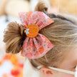 Pumpkin Daisy Blush Tulle Bow Clip - Kids Fall Hair Clip