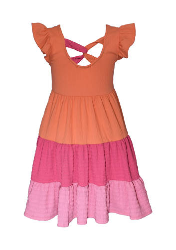 Orange & Pink Colorblock Knit Dress