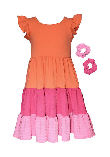 Orange & Pink Colorblock Knit Dress