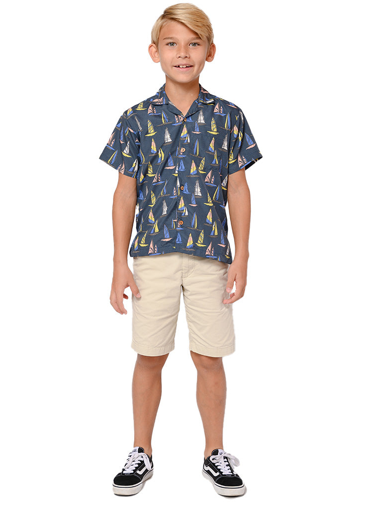 Boy's Hawaiian Shirt (Brushed Sails)