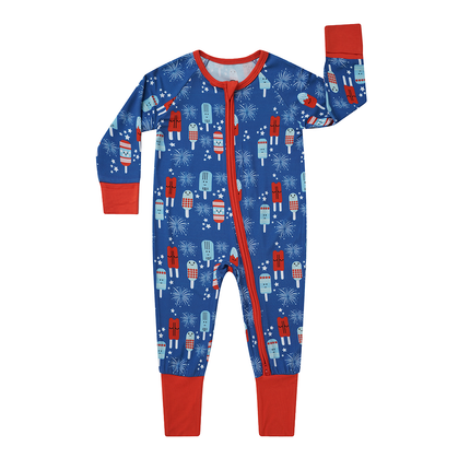 The softest bamboo baby pajamas in our Party Pops (Fourth of July Fireworks) pattern is here!