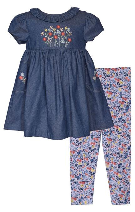 Embroidered Denim Children's Outfit