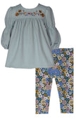 Embroidered Flower Children's Outfit