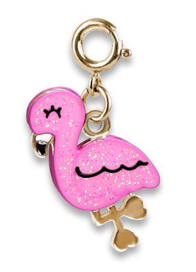 Gold Glitter Flamingo Charm