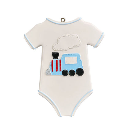 Baby Boy Onesie Personalized Christmas Ornament