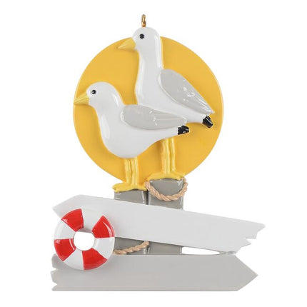 Seagull Couple Personalized Christmas Ornament