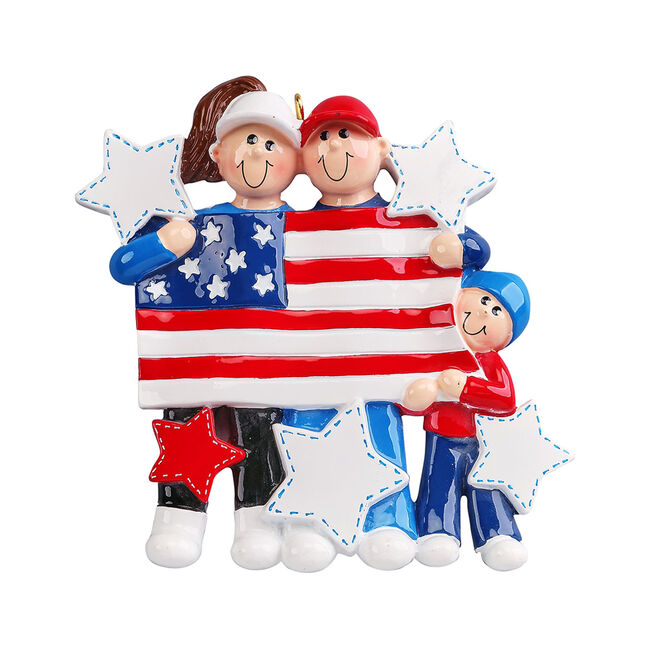 Personalized Patriotic Family Personalized Christmas Ornament