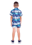 Kids' Turquoise Tropical Print Set