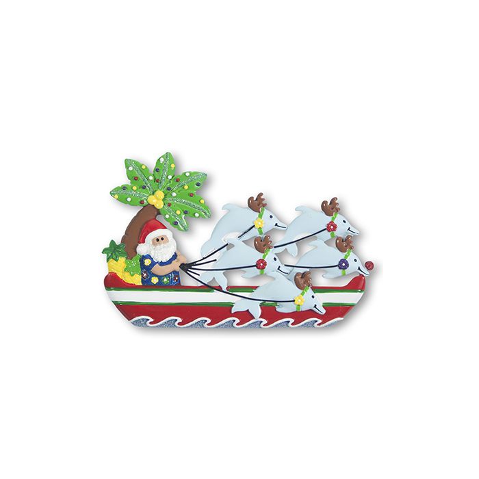 Santa with Dolphins Personalized Christmas Ornament NT173-NT176