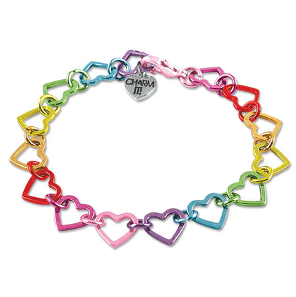 Rainbow Heart Link Bracelet