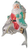 Santa and Dolphin Glass Christmas Ornament HZZ114