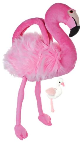 Flamingo With Baby Plush Stuffy Stuffed Animal Purse
