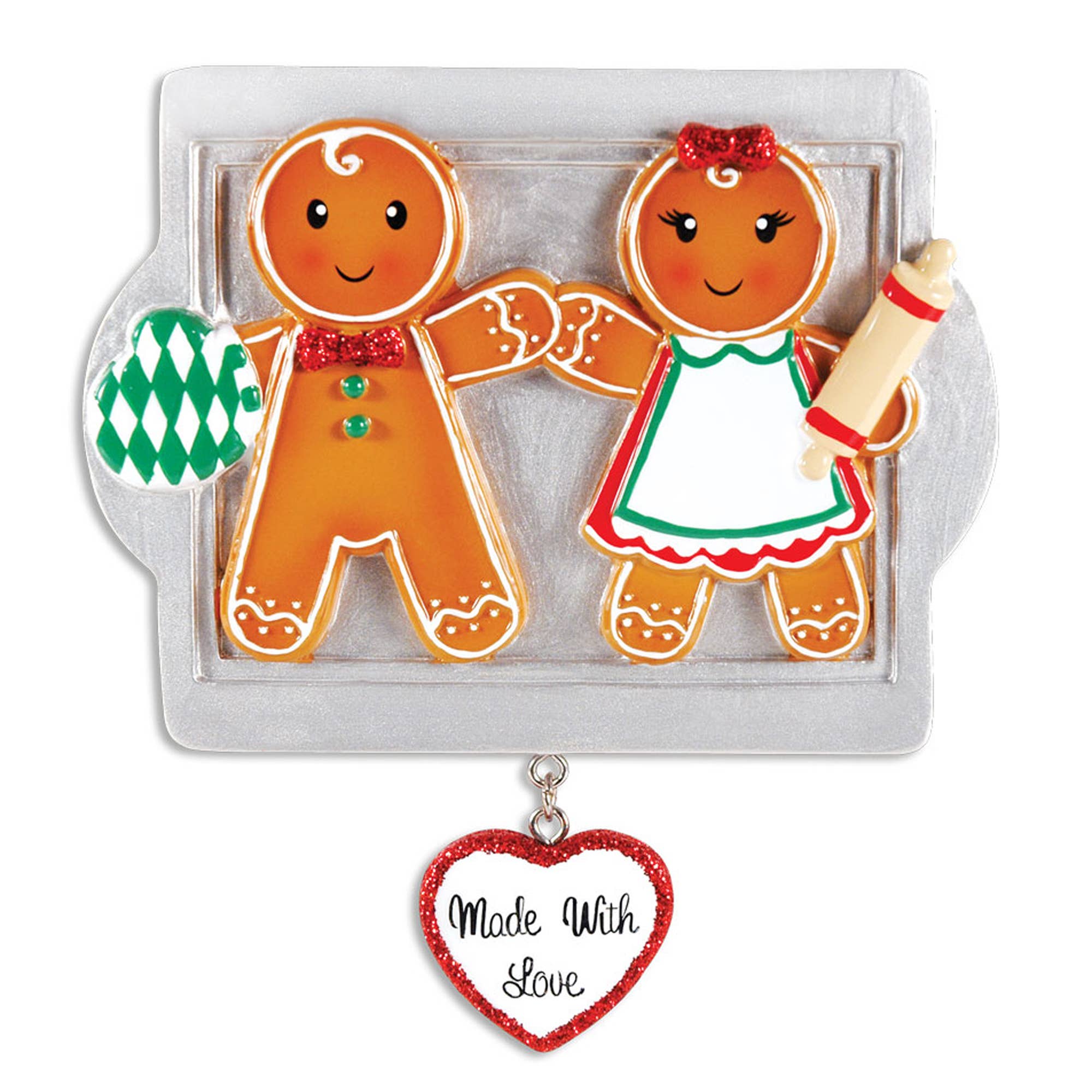 Made with Love Gingerbread Family Personalized ChristmasOrnament