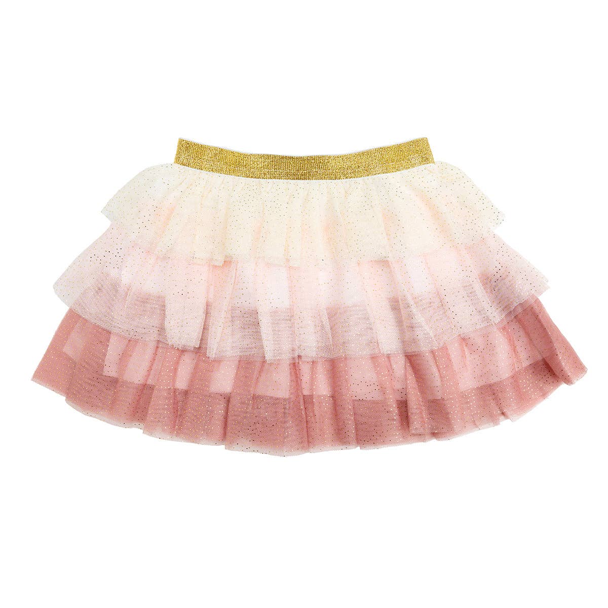 The Boho Blush Petal Tutu is a fun skirt and dress up tutu for celebrating birthdays, holidays or any day! Features: * Ivory, pale pink and blush pink tulle accented with gold glitter pin dots * White cotton lining * Gold glitter waistband * Care: Hand wash and line dry The Sweet Wink difference: * Super soft tulle that doesn’t scratch or itch * Cotton lining provides extra coverage and comfort * “Shed-free” embellishments ensure glitter does not sprinkle around the house