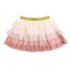 The Boho Blush Petal Tutu is a fun skirt and dress up tutu for celebrating birthdays, holidays or any day! Features: * Ivory, pale pink and blush pink tulle accented with gold glitter pin dots * White cotton lining * Gold glitter waistband * Care: Hand wash and line dry The Sweet Wink difference: * Super soft tulle that doesn’t scratch or itch * Cotton lining provides extra coverage and comfort * “Shed-free” embellishments ensure glitter does not sprinkle around the house