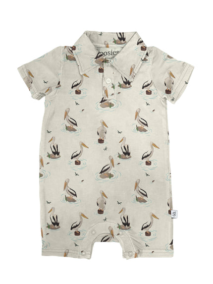 Pelicans Bamboo SS Polo Romper