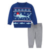 Holiday Sweater W/Joggers Set - Santa Shark Nvy