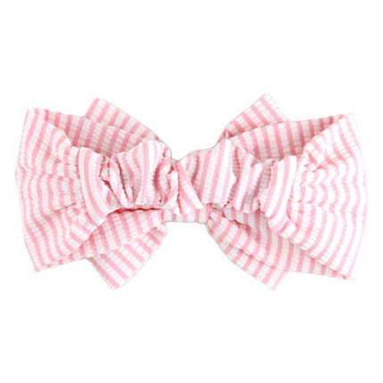 Pink Seersucker Swim Bow Headband