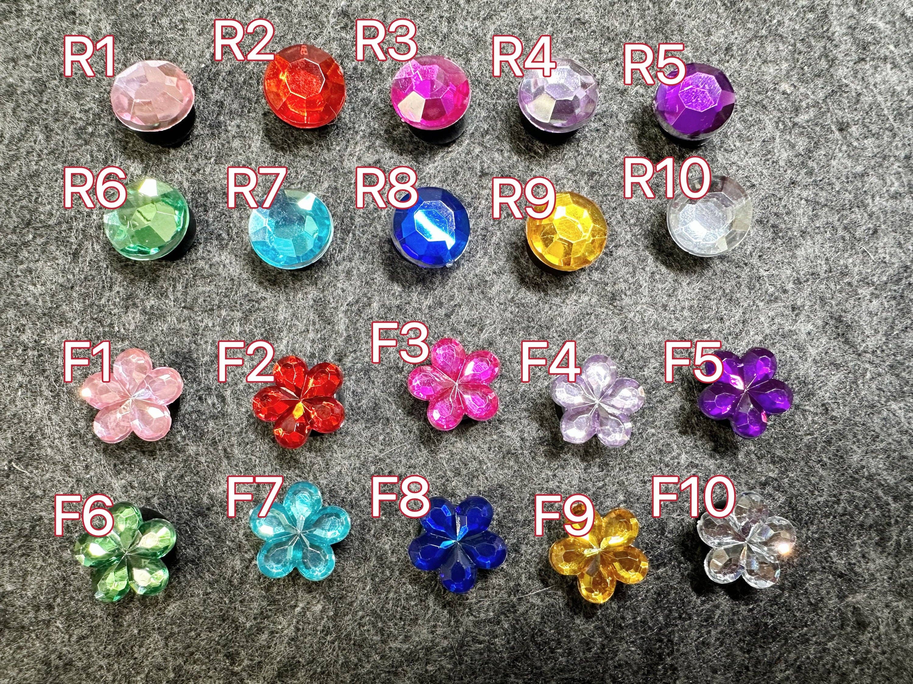 Colorful Gem Flowers Shoe Charms