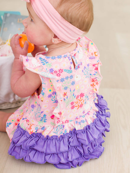 Baby Girls Bunny and Friends Tank Waterfall Romper