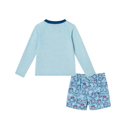 Rashguard & Swim Trunk Set - Shark Characters