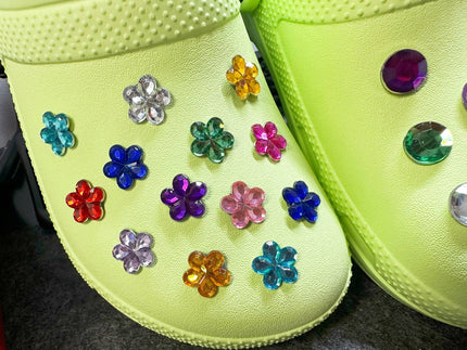 Colorful Gem Flowers Shoe Charms