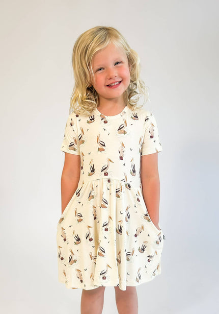 Pelicans Bamboo Short Sleeve Pocket Dress