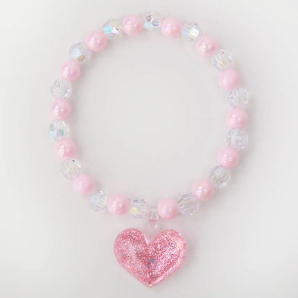 Pink Floating Heart Bracelet