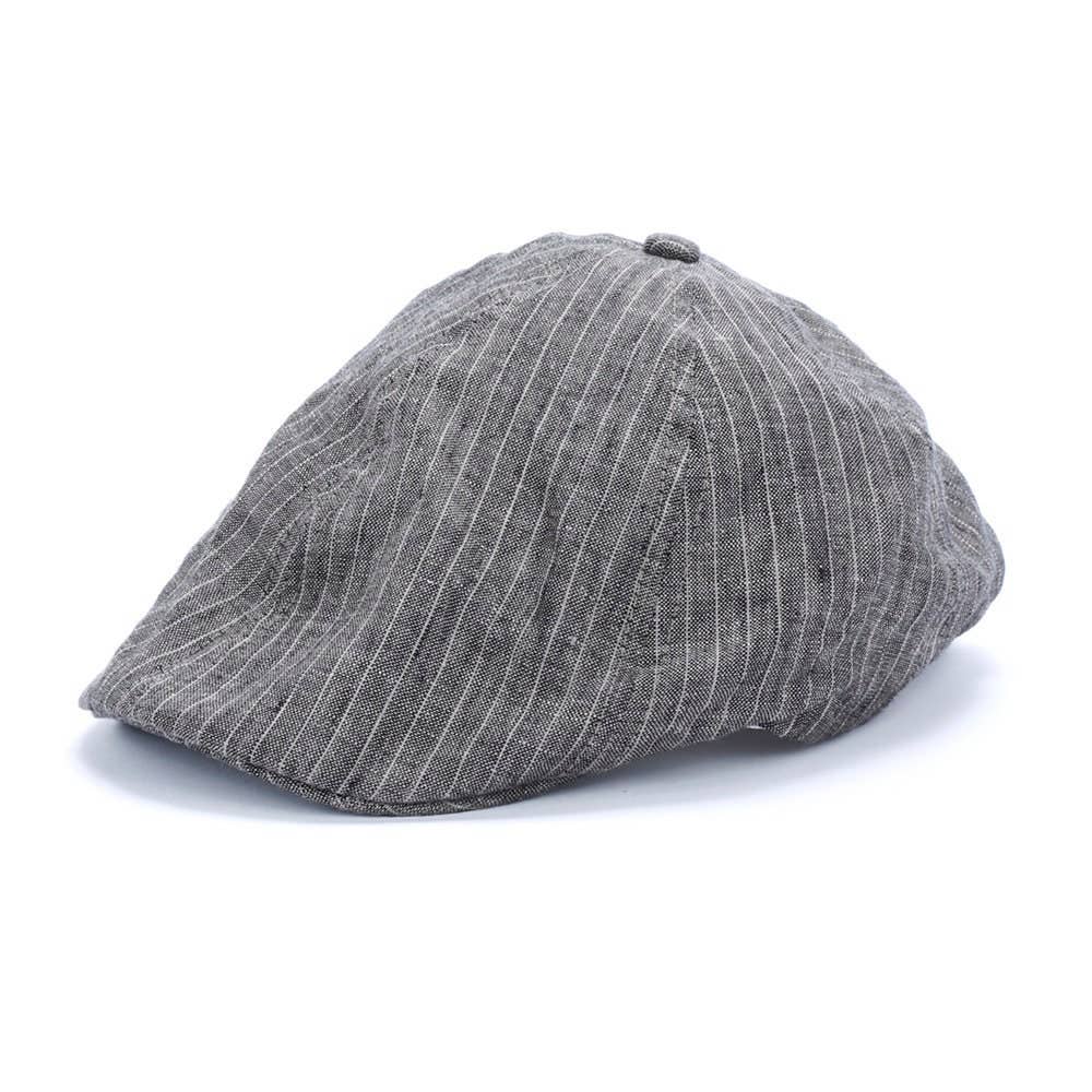 Little Boys Vintage Wash Linen Newsboy Cap - Smokey Grey