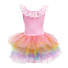 Unicorn Dreamer Multi-layered Rainbow Party Dress 3-4T