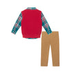 Kids Festive Plaid Buttondown & Sweater Vest Set