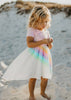 Kids Light Pink Pastel Rainbow Hi Lo Spring Easter Dress