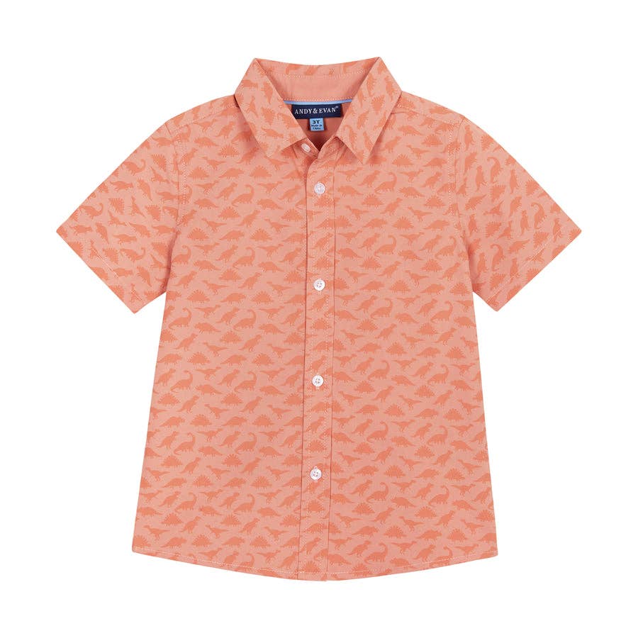 Short Sleeve Buttondown Set - Faded Orange