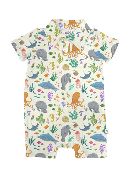 Ocean Friends Bamboo SS Polo Romper