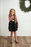 Kids Candy Cane & Velvet Christmas Tree Holiday Dress Set