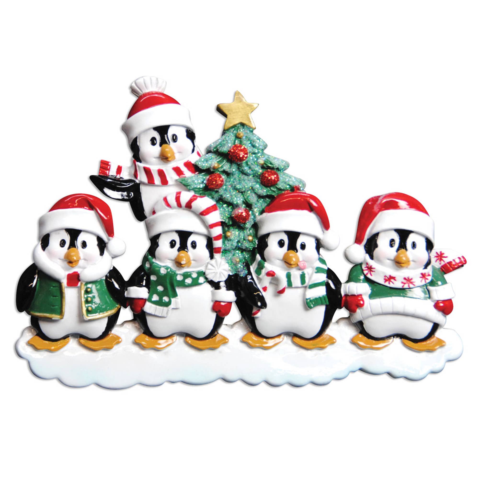 Winter Penguin Family Personalized Christmas Ornament