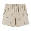 Boys Toddler Beige Palm Print Linen Cabana Set