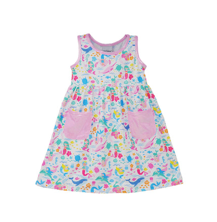 Kids UPF50+ Dahlia Sleeveless Dress with Pockets