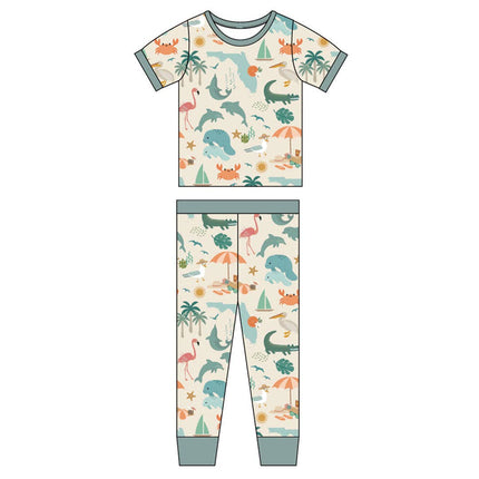 Explore Florida Souvenir Bamboo Kids Pajamas Toddler Set