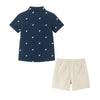 Kids Seersucker Short Sleeve Buttondown Set | Navy Limes