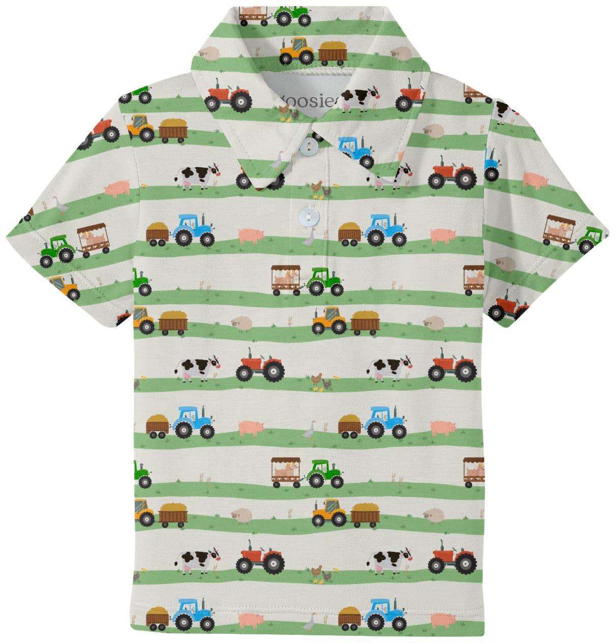 Farm Stripes Bamboo SS Polo Shirt
