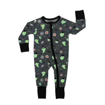 Halloween Boo Crew Ghosts Glow in the Dark Baby Pajamas Bamboo Convertible Sleeper