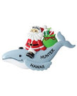 Santa & Humpback Whale Personalized Christmas Ornament NT260