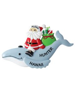 Santa & Humpback Whale Personalized Christmas Ornament NT260