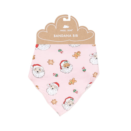 Vintage Santas Pink Bandana Bib