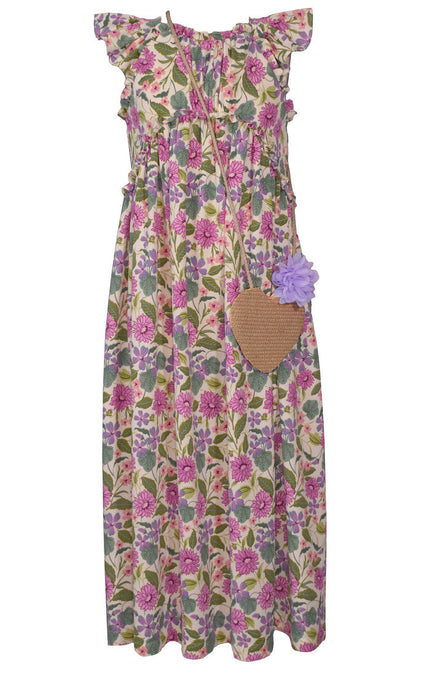 Floral Maxi Dress and Bag