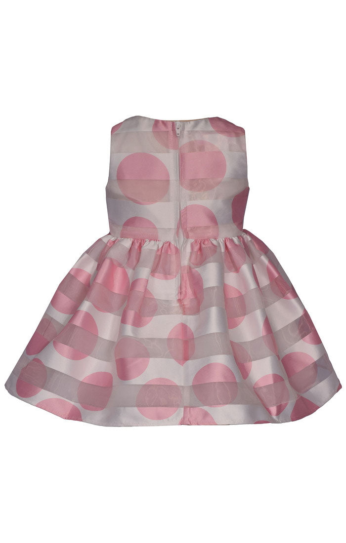 Pink Jacquard Dot Dress