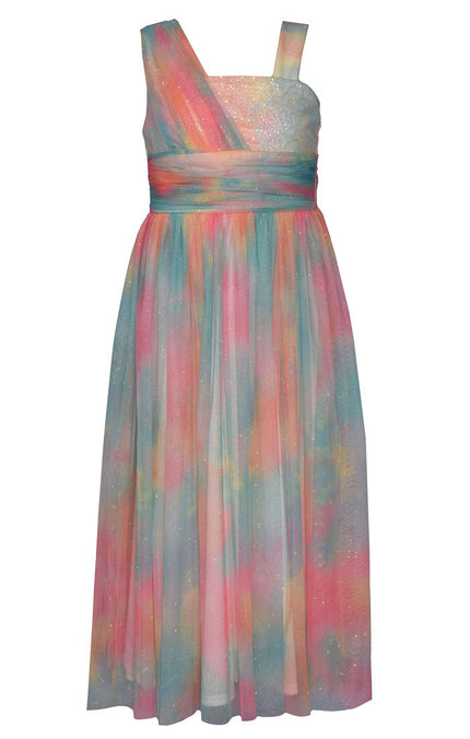 Rainbow One Shoulder Maxi Dress