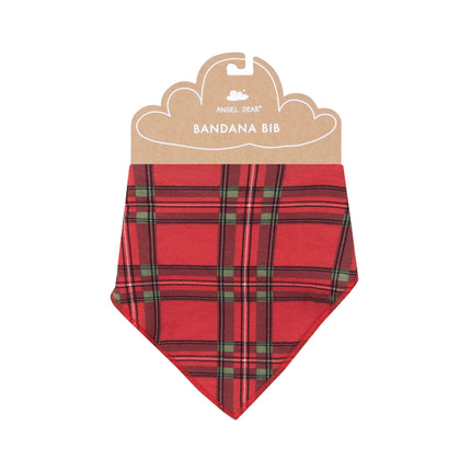 Vintage Holiday Plaid Bandana Bib