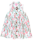 Vibrant Flamingo Tiered Shirt Dress